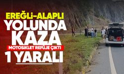 Ereğli-Alaplı yolunda motosiklet kazası: Sürücü yaralandı