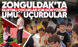 Zonguldak'ta Filistinli Çocuklar için gökyüzüne umut uçurdular