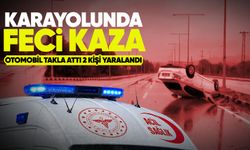 Korkutan kaza: Araç takla attı, 2 kişi yaralandı