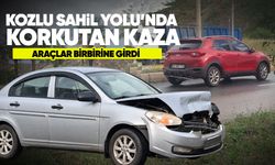 Kozlu Sahil Yolu'nda korkutan kaza: Araçlar birbirine girdi