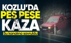 Kozlu'da peş peşe kaza: Su kanalına savruldu