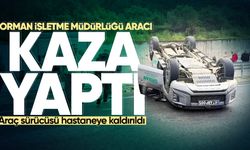 Orman İşletme Müdürlüğü aracı kaza yaptı: Araç sürücüsü hastaneye kaldırıldı