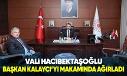 Vali Hacıbektaşoğlu, Karaman Belediye Başkanı Mustafa Kalaycı’yı makamında ağırladı