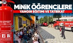 Minik öğrencilere yangın eğitimi ve uygulamalı tatbikat