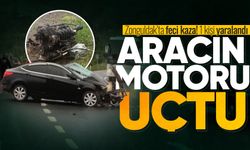 Zonguldak'ta feci kaza! Aracın motoru uçtu
