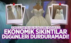 Zonguldak’ta gelinlikçilere yoğun ilgi: Ekonomik sıkıntılar düğünleri durduramadı!