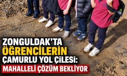 Zonguldak'ta öğrencilerin çamurlu yol çilesi: Mahalleli çözüm bekliyor