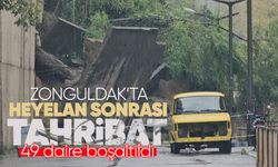 Zonguldak'ta tahribat gün ışığında görüntülendi: Heyelan sonrası 49 daire boşaltıldı