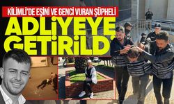 Kilimli’de eşini ve genci vuran şüpheli adliyeye getirildi