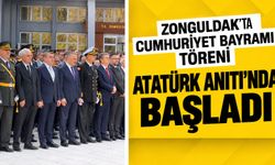 Zonguldak’ta Cumhuriyet Bayramı töreni Atatürk Anıtı’nda başladı