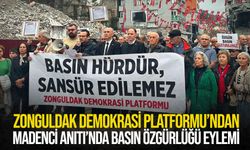 Zonguldak Demokrasi Platformu’ndan Madenci Anıtı’nda basın özgürlüğü eylemi
