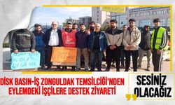 DİSK Basın-İŞ Zonguldak Temsilciliği’nden eylemdeki işçilere destek ziyareti: Sesiniz olacağız