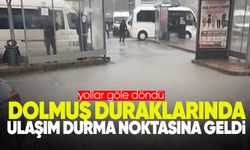 Zonguldak'ta merkez dolmuş durakları göle döndü!