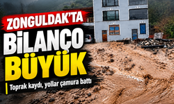Zonguldak’ta korkutan heyelan: Toprak kaydı, yollar çamura battı