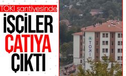 Zonguldak’ta TOKİ şantiyesinde maaş eylemi! İşçiler çatıya çıktı