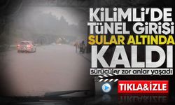 Kilimli’de tünel girişi sular altında kaldı
