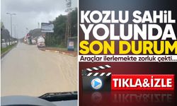 Kozlu sahil yolunda son durum! Araçlar ilerlemekte zorluk çekti...