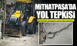 Mithatpaşa’da yol tepkisi: “Belediye düzgün yolu da bozdu!”