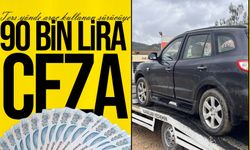 Ters yönde araç kullanan sürücüye 90 bin lira ceza