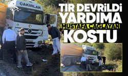 Zonguldak’ta kaza yapan tırın yardımına Mustafa Çağlayan koştu
