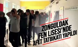 Zonguldak Fen Lisesi'nde afet tatbikatı yapıldı