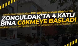 Zonguldak’ta 4 katlı bina çökmeye başladı: Çevredeki binalar boşaltıldı