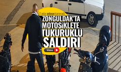 Zonguldak'ta motosiklete 'tükürüklü' saldırı! O anlar anbean kamerada...