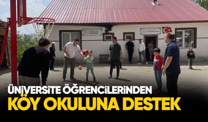 Üniversite öğrencilerinden köy okuluna anlamlı destek
