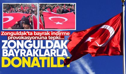Zonguldak'ta 'Türk bayrağı' yürüyüşü: Gazipaşa Caddesi bayraklarla donatıldı!