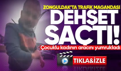 Zonguldak’ta şok olay: Aracından inen sürücü başka bir aracı yumrukladı!
