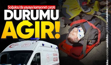Soğuksu'da yayaya kamyonet çarptı: Durumu ağır!