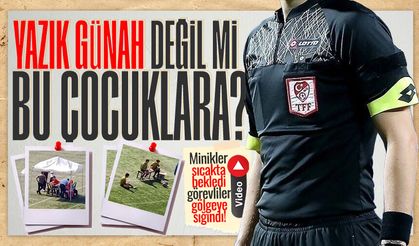 Fener Sahası'nda tepki çeken manzara: Minikler sıcakta bekledi, görevliler gölgeye sığındı!