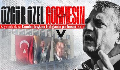 Cumhurbaşkanı Erdoğan’ın portresi belediyede dalgalandı