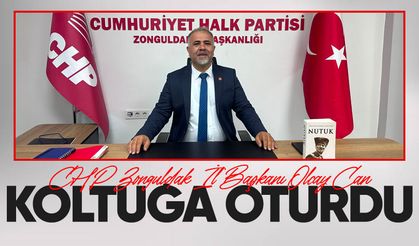 CHP Zonguldak İl Başkanı Olcay Can koltuğa oturdu