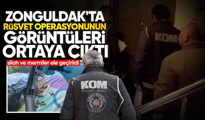 Zonguldak'ta 4 kişinin tutuklandığı rüşvet operasyonunun görüntüleri ortaya çıktı