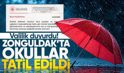 Zonguldak'ta eğitime 1 gün ara verildi