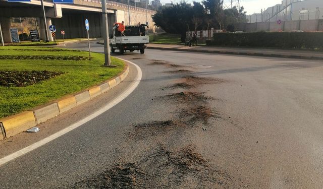 Yola dökülen yağ kazayı beraberinde getirdi: 1 yaralı