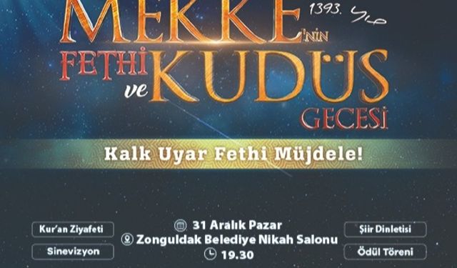 Mekke’nin Fethi ve Kudüs Gecesi düzenlenecek