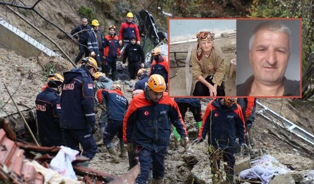 Heyelan altında kalan anne ve oğlunun cansız bedenine ulaşıldı!