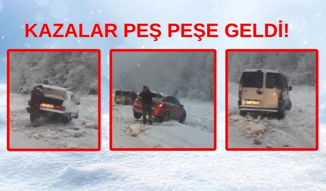 Sürücüler zor anlar yaşadı: 3 araç kanala düştü!