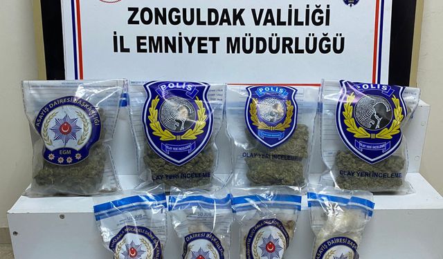 Zonguldak'ta ölümcül etkiye sahip 2 kilo 210 gram uyuşturucu yakalandı