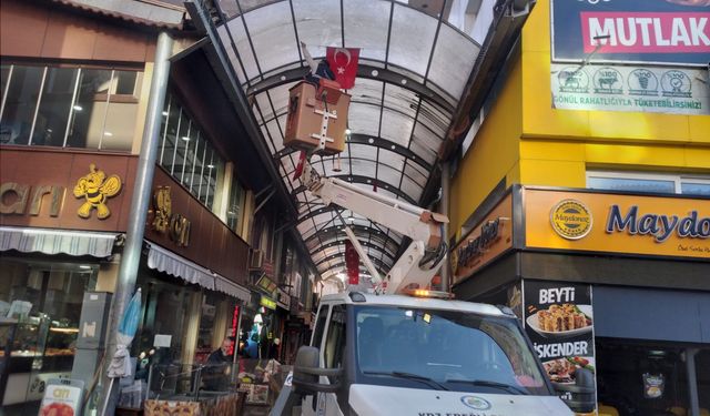 Ereğli'de zarar gören aydınlatmalar onarılıyor