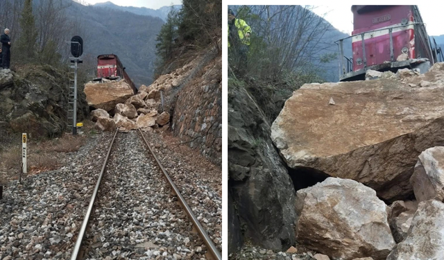 Heyelan treni rayından çıkarttı: 2 yaralı!