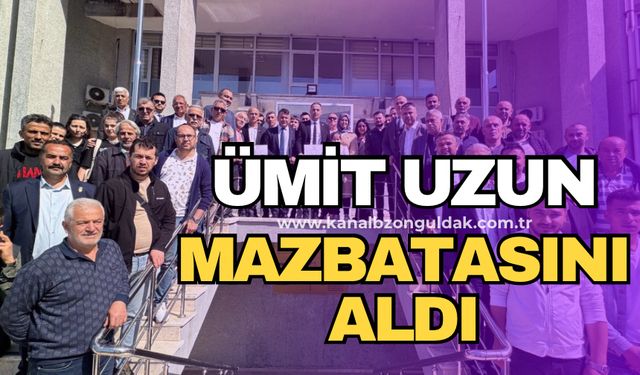 Elvanpazarcık Belediye Başkanı Ümit Uzun mazbatasını aldı