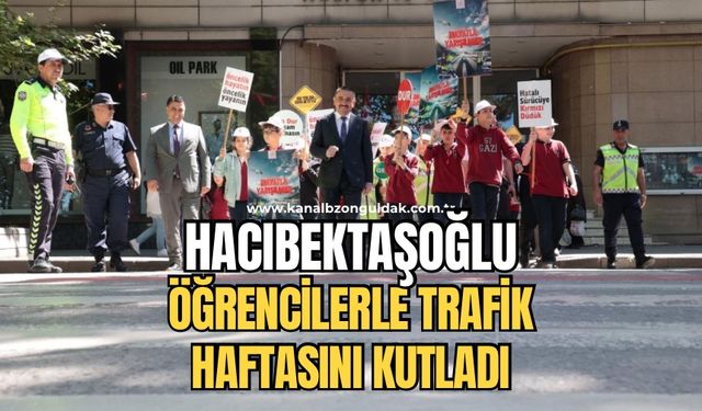 Hacıbektaşoğlu öğrencilerle trafik haftasını kutladı