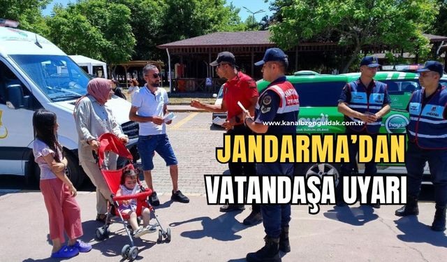 Jandarma ekipleri plajda serinleyen vatandaşları boğulmalara karşı uyardı