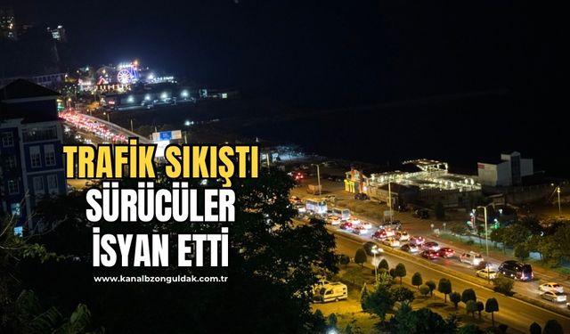 Kozlu sahil yolunda trafik sıkıştı