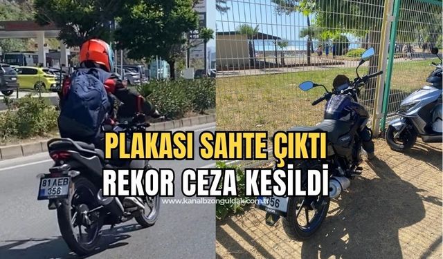 Hız yapan motosikletin plakasının başka araca ait olduğu ortaya çıktı