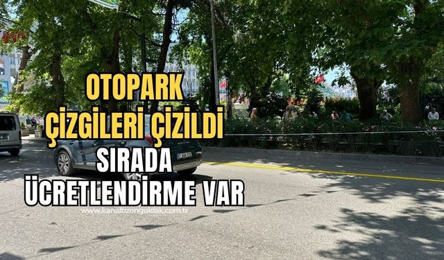 Otopark olarak belirlenen alanlar sarı çizgi ile belirlendi