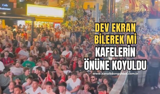 Sahile koyulan dev ekranın yeri tepki topladı!